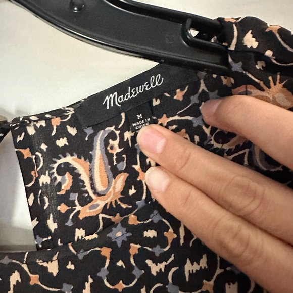 Madewell Silk Fiesta Paisley Bell-Sleeve Blouse Womens Sz M - Picture 4 of 6